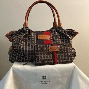 3 Piece Kate Spade Set Vintage Stevie Shoulder Bag & Long Wallet with Dust Bag